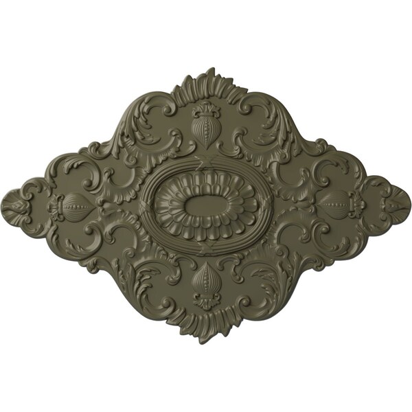 Ekena Millwork Ashford Ceiling Medallion, Hand-Painted Painted Turtle, 42 3/4"W x 28 7/8"H x 1"P CM42X28ASPTF - main